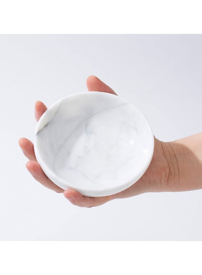 CM CHIC MONDAY 4.72 Inch Mini Decorative Bowls, Natural Small Marble Decorative Bowls for Home Decor, Key Bowl, Coffee Tables Centerpiece, Soap Serving Bowl, Incense Burner, Smudge Bowl - Image 2